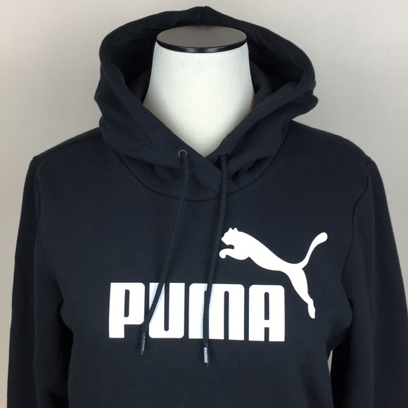 PUMA Black Logo Hoodie Sweatshirt NWT - Picture 3 of 9